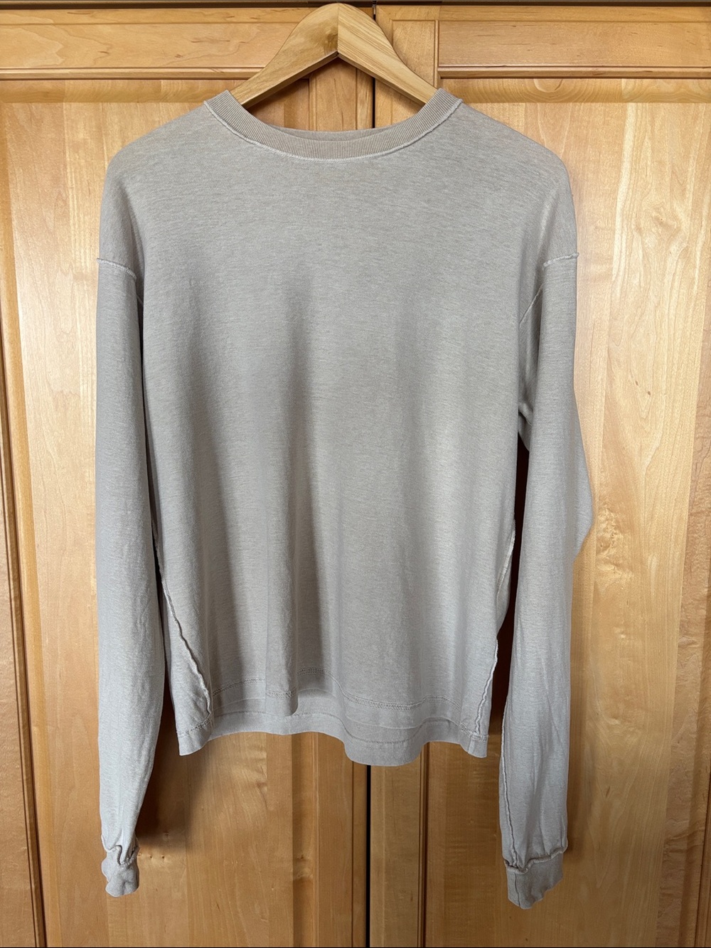 Reversed Crop Tee Sand Beige